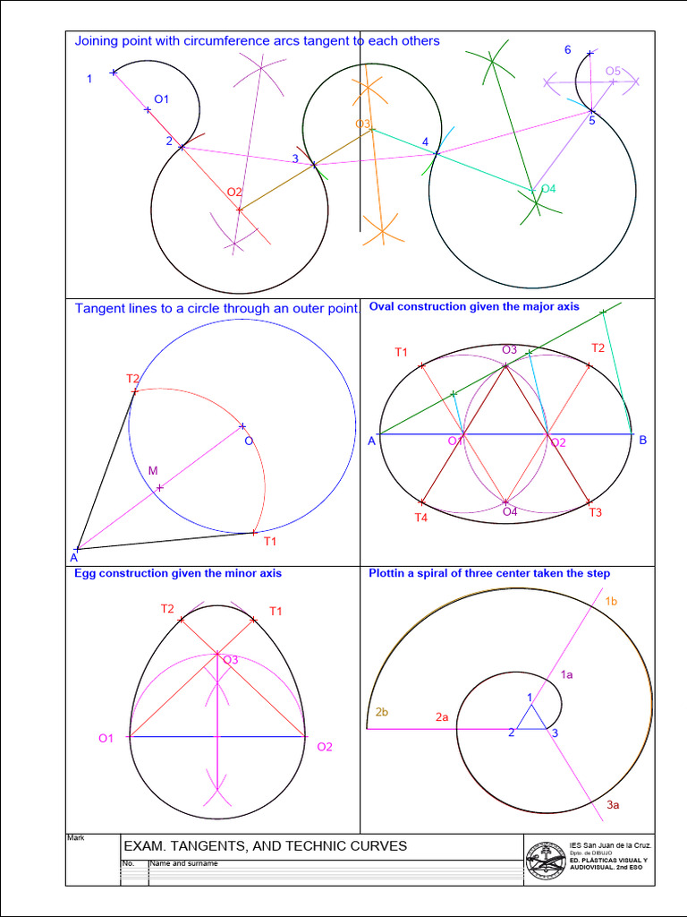 2eso Exam Tangents and Technic Curves | PDF | Euclidean Plane Geometry ...