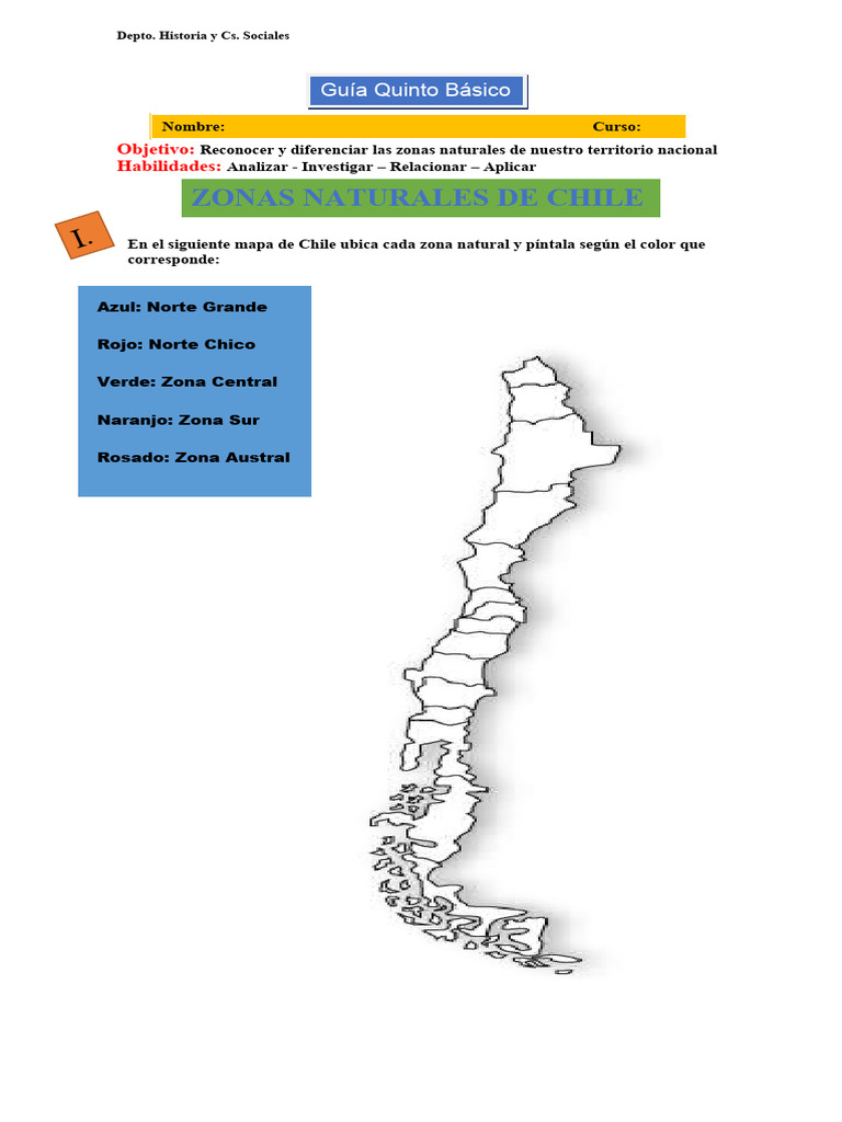 Zonas Naturales de Chile para Quinto Básico | PDF