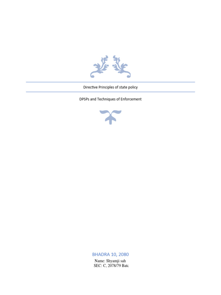 Directive Principles and Their Enforcement Mechanisms | Download Free ...