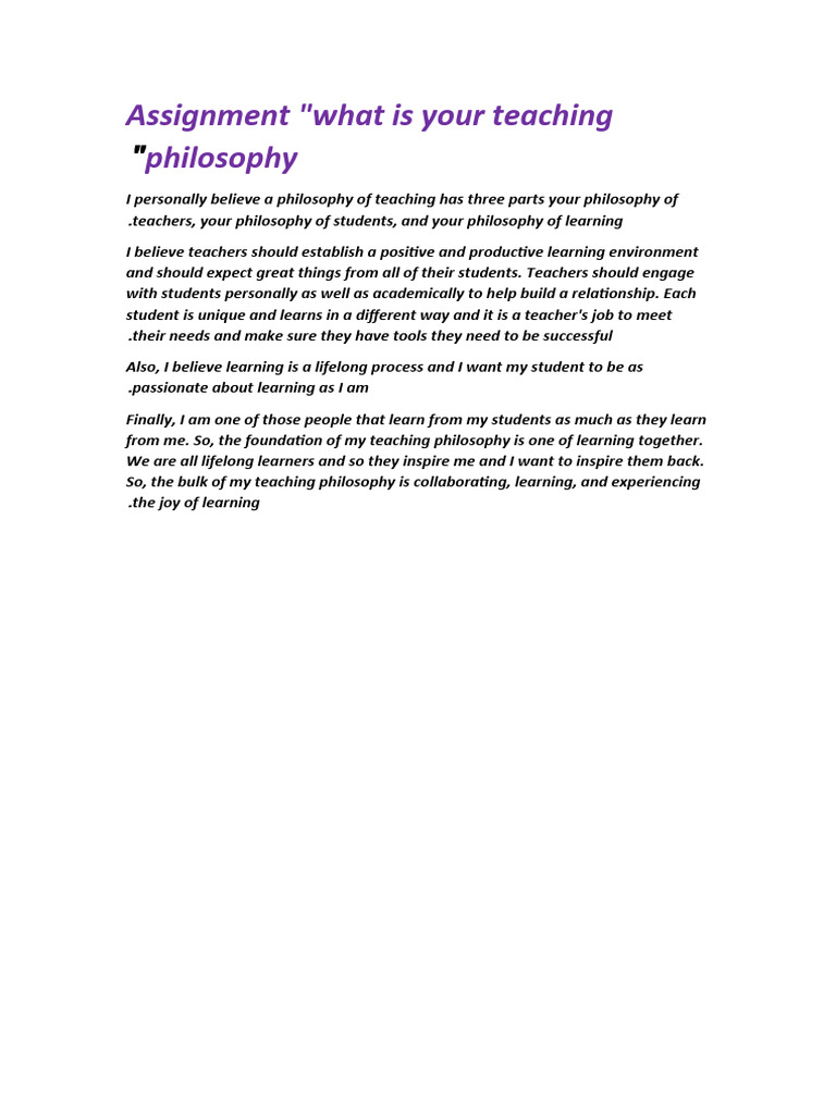 My Teaching Philosophy Explained Pdf