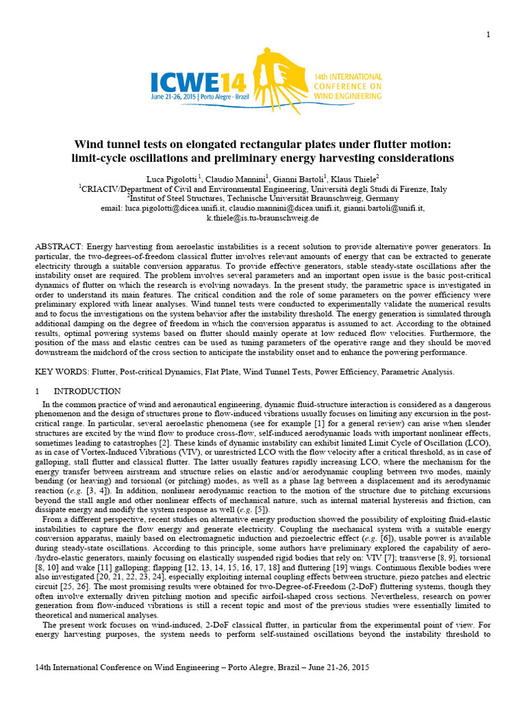 Energy Harvesting from Flutter Dynamics | PDF | Damping | Oscillation