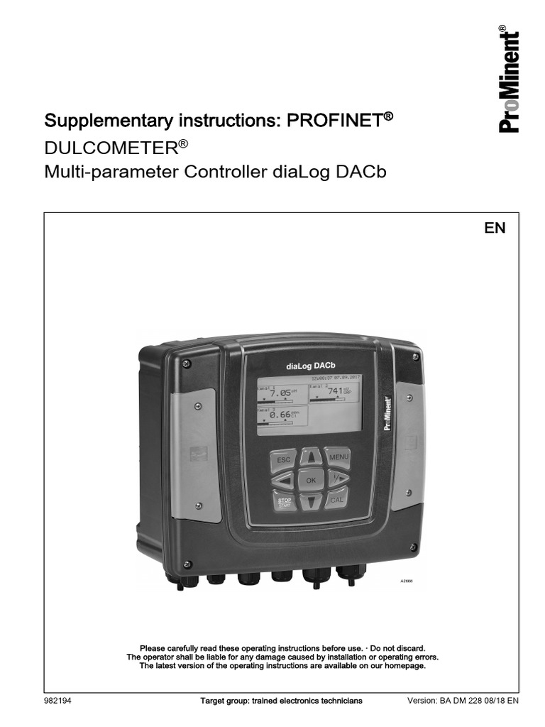 BA DM 228 08 18 EN Dulcometer Profinet DACb EN | PDF | Integer ...