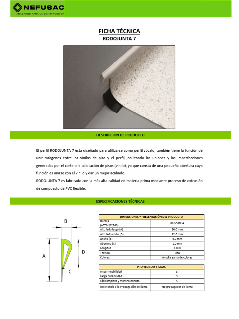 Perfil Terminacion Pared PVC Gris RJ7 2M Largo | PDF | Adhesivo ...