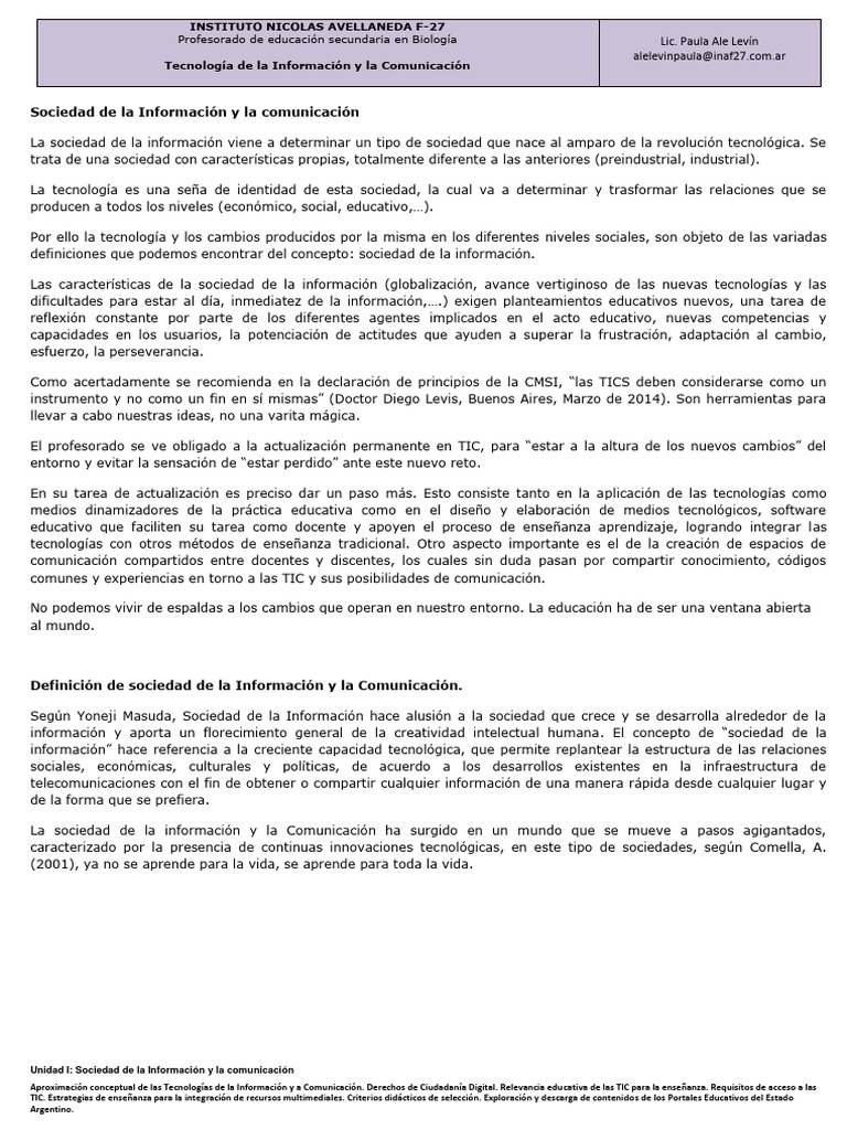 Sociedad de la Información y TIC en Educación | PDF | Tecnología de ...