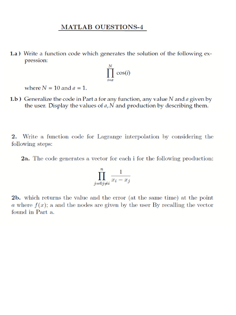 Matlab Questions 4 | PDF