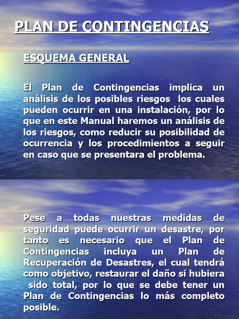 Plan de Contingencias y Análisis de Riesgos | PDF | Ingeniería de ...