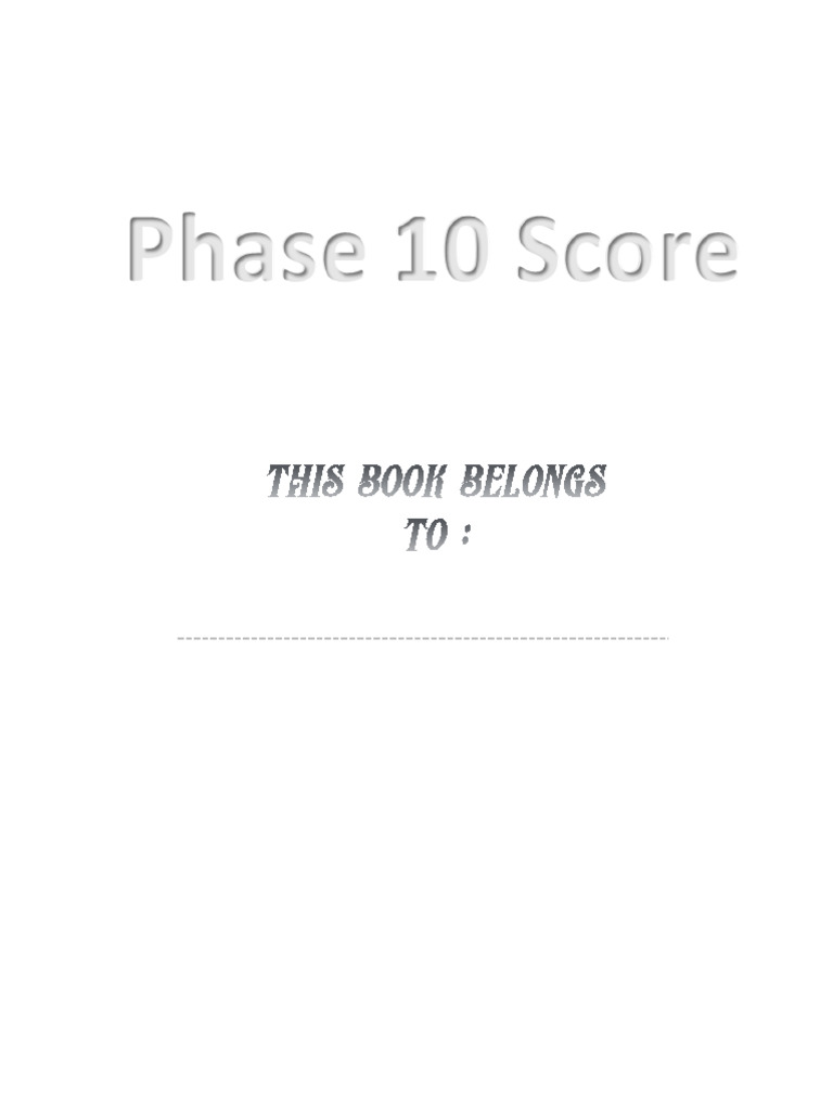 Phase 10 Score Sheet Template | PDF