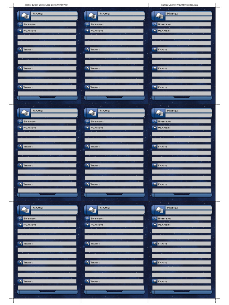 Print-n-Play Galaxy Cards | PDF