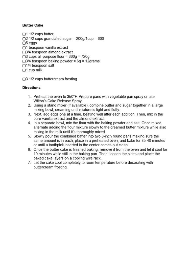 Recipe pdf cakes baking