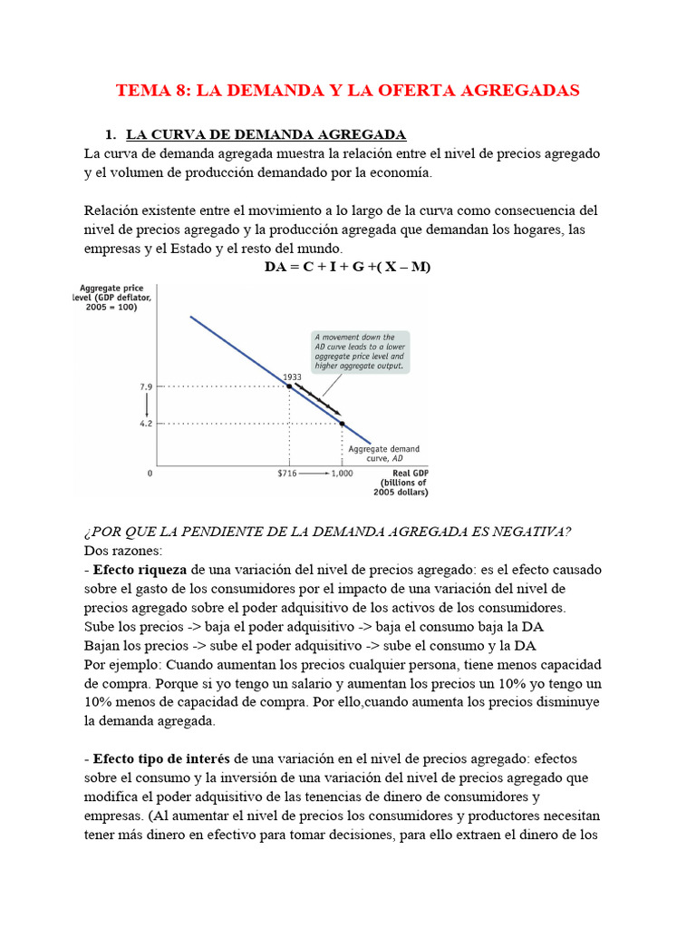 Tema 8 - La Demanda y La Oferta Agregadas | PDF | Inflación | La ...