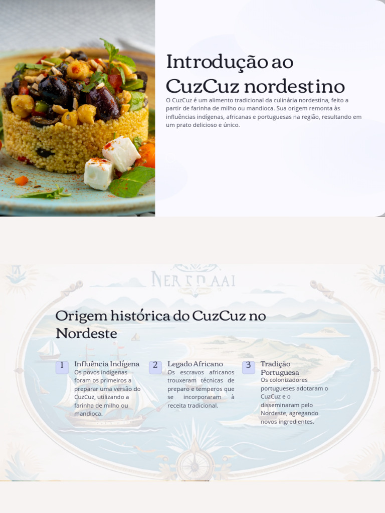 Origem e Receita do CuzCuz Nordestino | PDF | Alimentos | Culinária