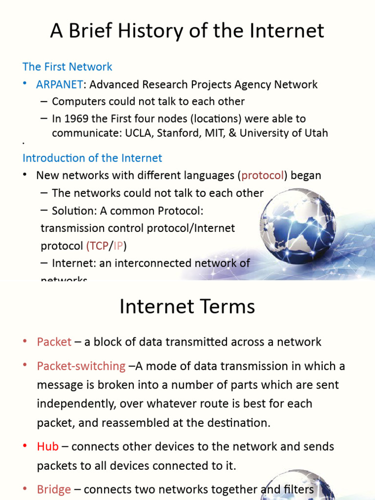 History and Evolution of the Internet | PDF | Computer Network | World ...