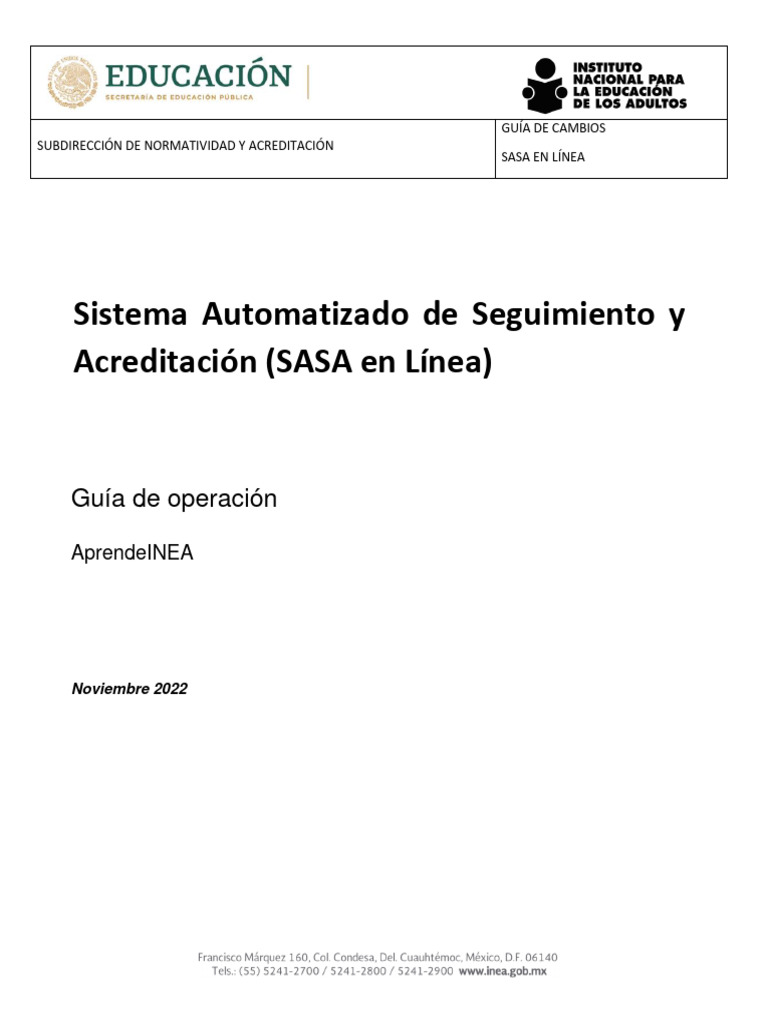 2023 05 29 - SASA Aprende INEA | PDF | Evaluación