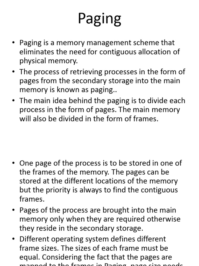 Paging | PDF | Computer Science | Operating System Technology