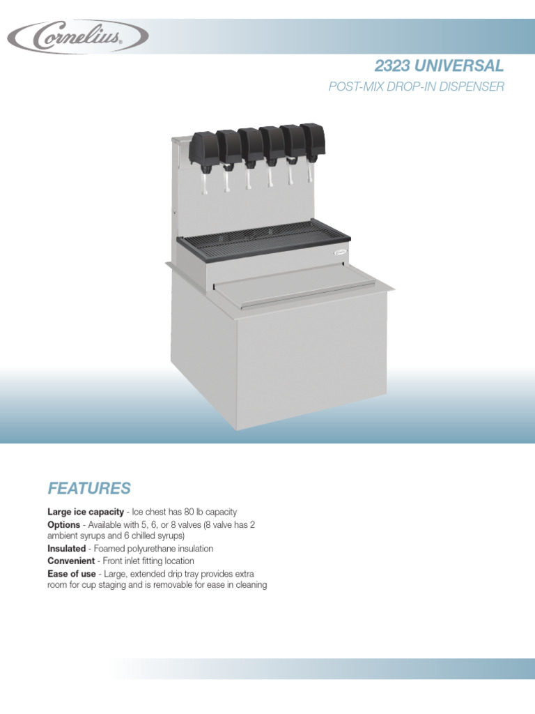 2323 Universal Post-Mix Dispenser | PDF | Equipment | Manufactured Goods