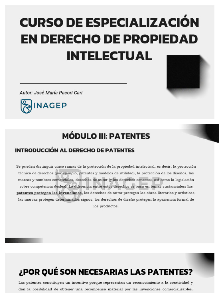 Modulo Iii - Patentes | PDF | Patentar | Propiedad intelectual