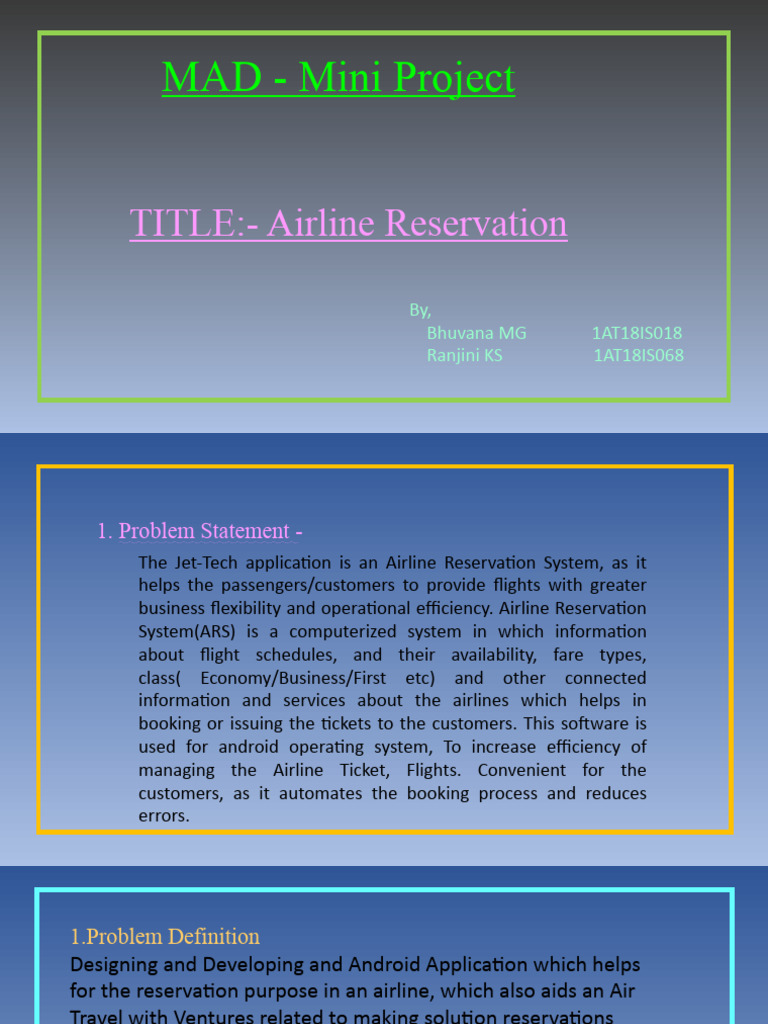 Airline Reservation System App Overview | PDF