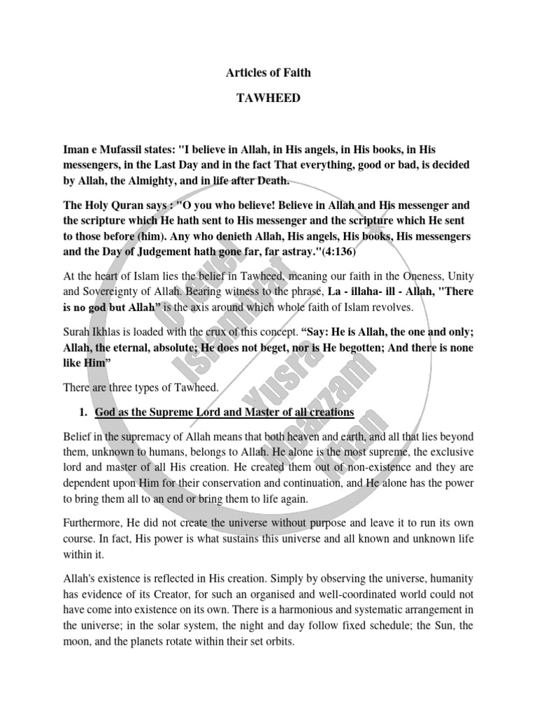 May 2024 BELIEFINTAWHEED | PDF | God In Islam | Tawhid