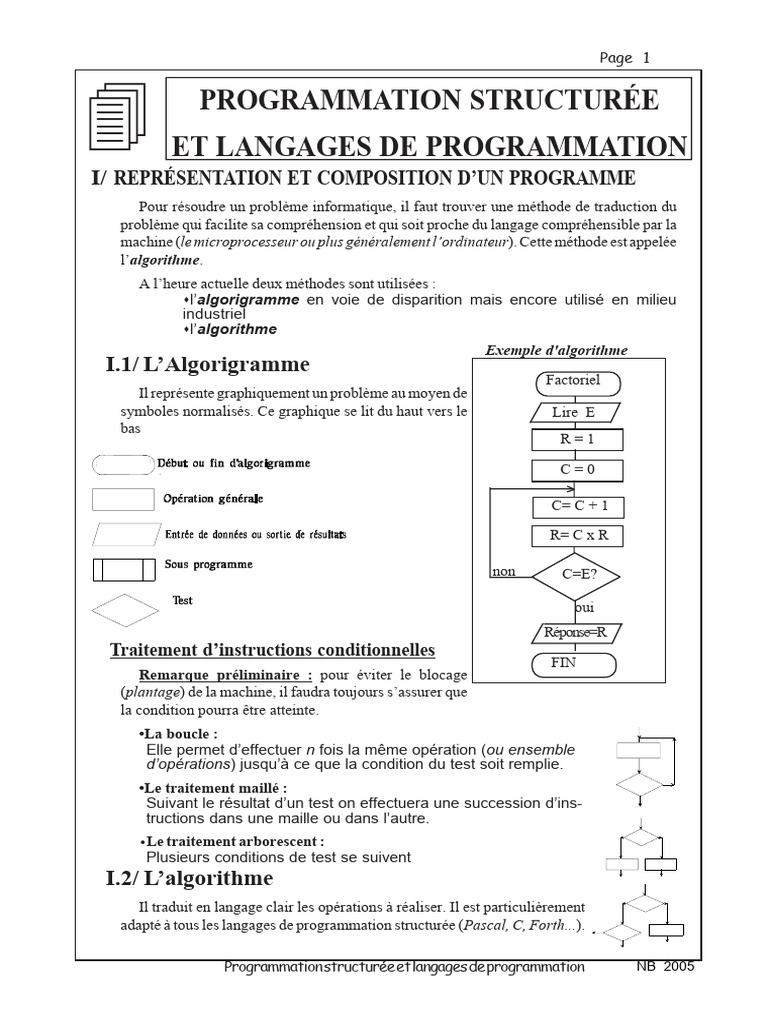 Programmation Structurée et Algorithmes | PDF | Programme informatique ...