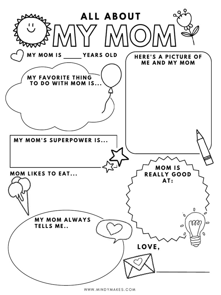 All about My Mom Printable 2 PDF