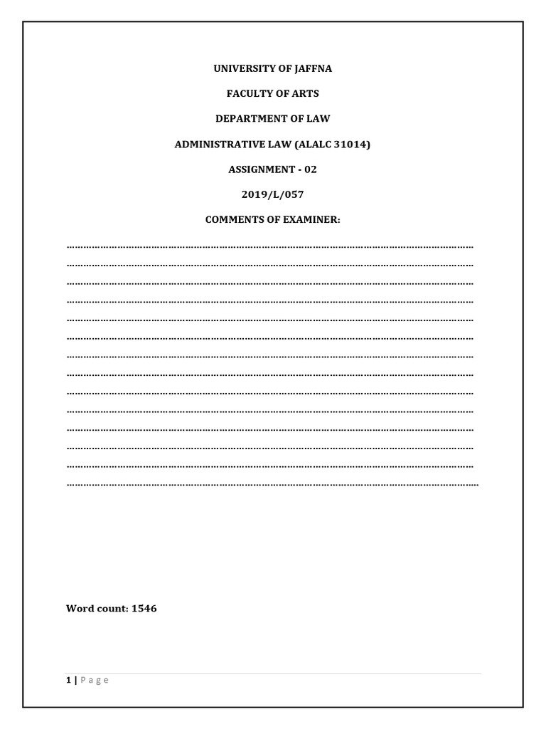 Administrative Law Assignment 02 | PDF | Dignity | Rights