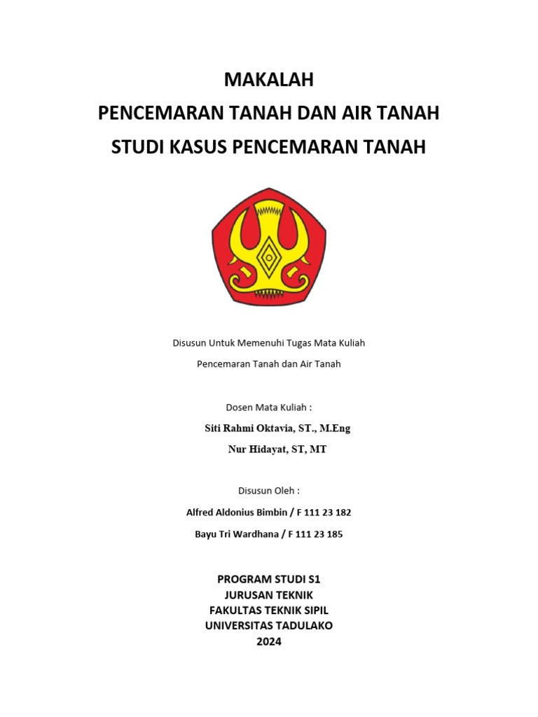 MAKALAH PENCEMARAN TANAH DAN AIR TANAH | PDF