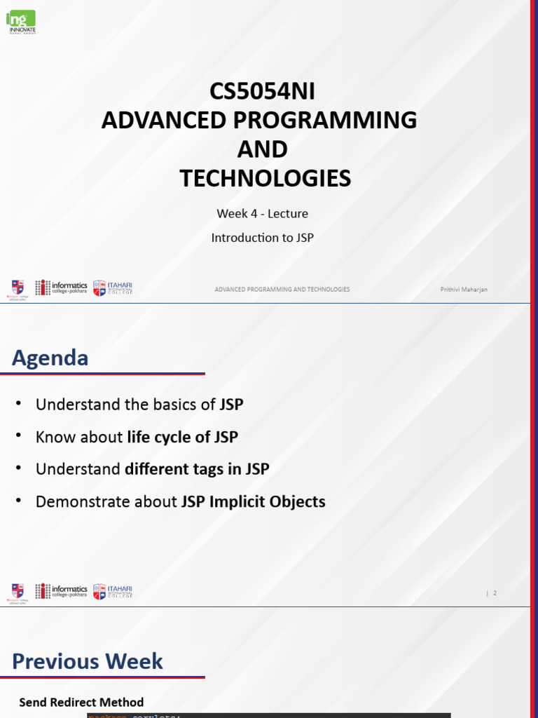 JSP Basics and Lifecycle Overview | PDF | Dynamic Web Page | Computer ...