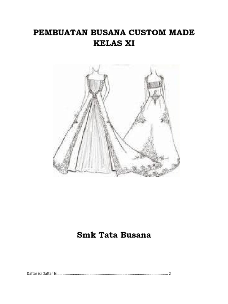 Pembuatan Busana Custom Made Kelas Xi | PDF