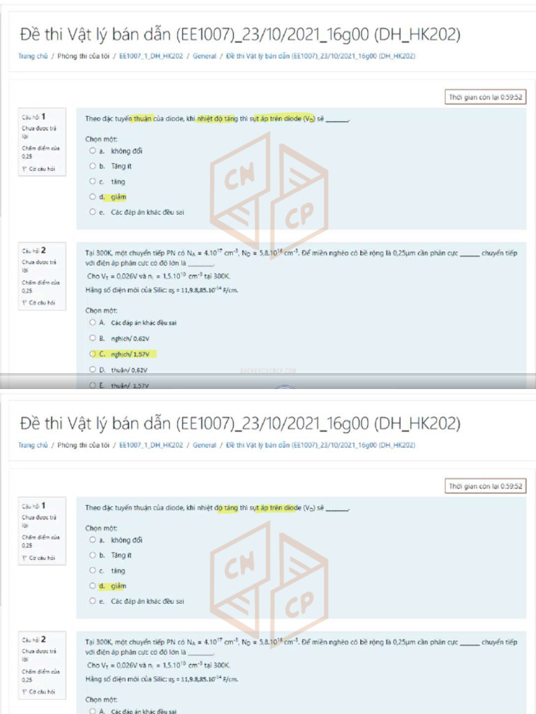 Đề CK VLBD 202 | PDF