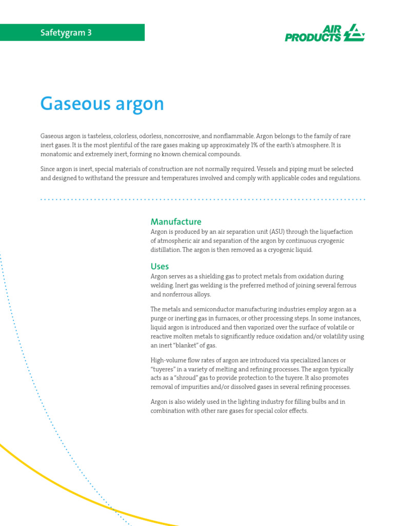 Comprehensive Guide to Gaseous Argon | PDF | Argon | Gases