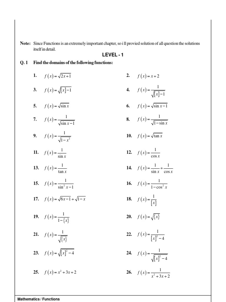 Domain and Range Solutions for Functions | PDF | Trigonometric ...