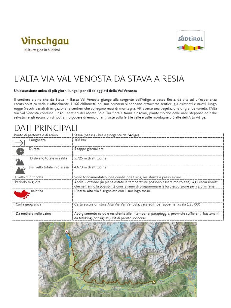 Alta Via Valvenosta Stava Resia | PDF