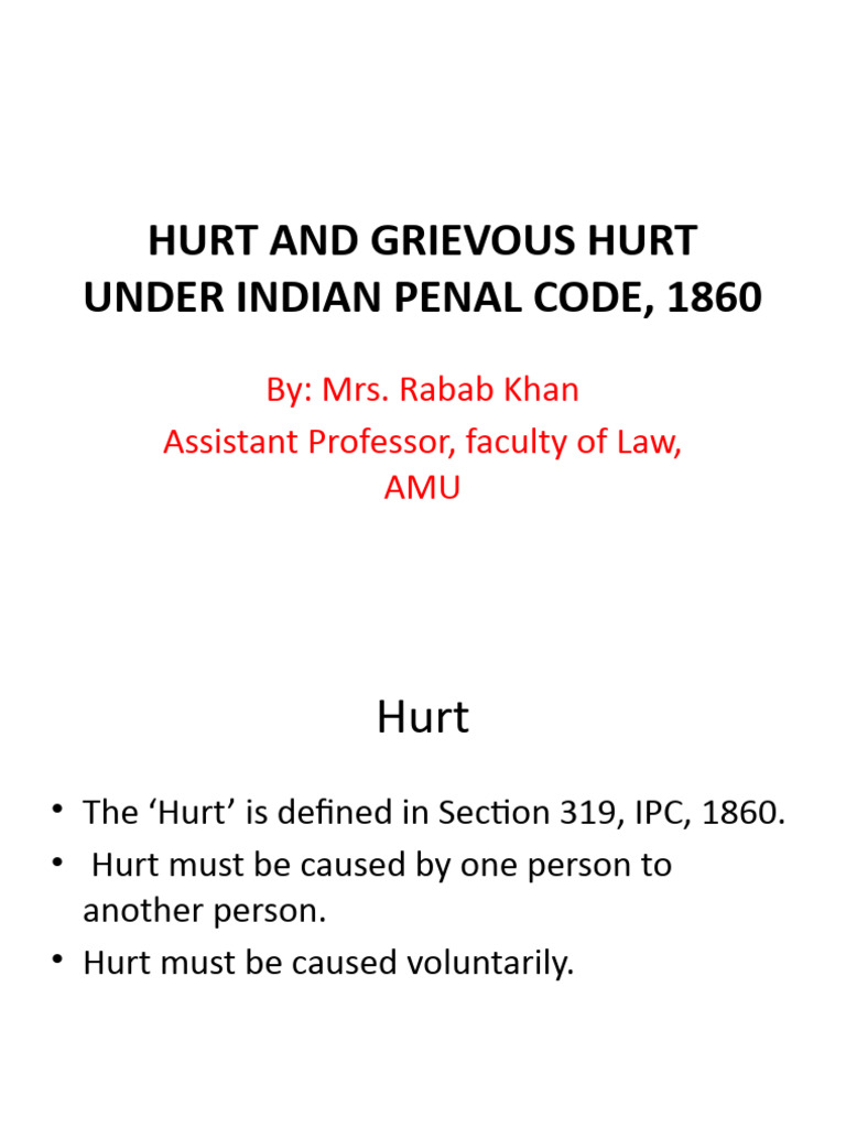 Hurt and Grievous Hurt | PDF | Criminal Law | Crimes