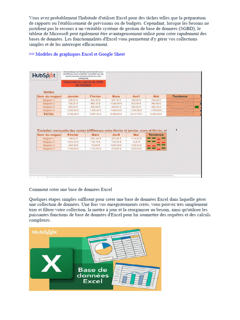 Créer une base de données avec Excel | PDF | Microsoft Excel | Bases de ...