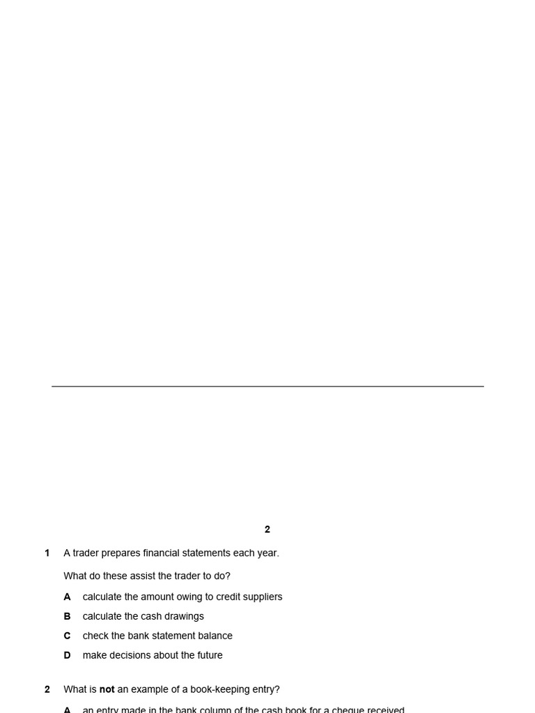 Olevels Paper 1 Download Free Pdf Debits And Credits Dividend