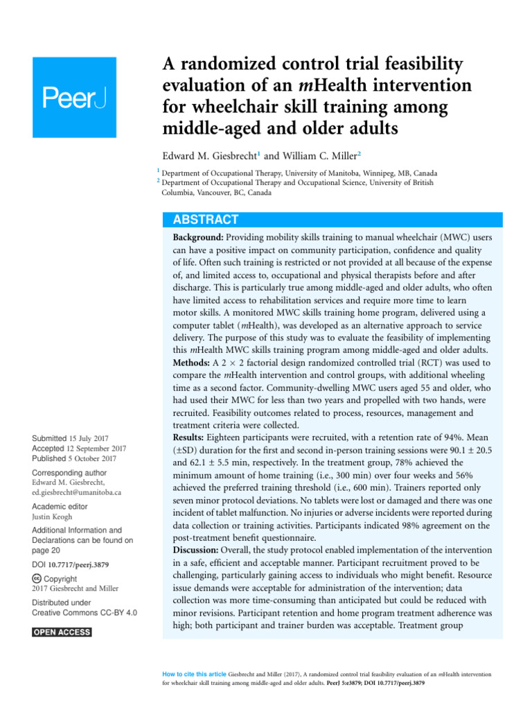 A Randomized Control Trial Feasibility Evaluation | PDF | Randomized ...
