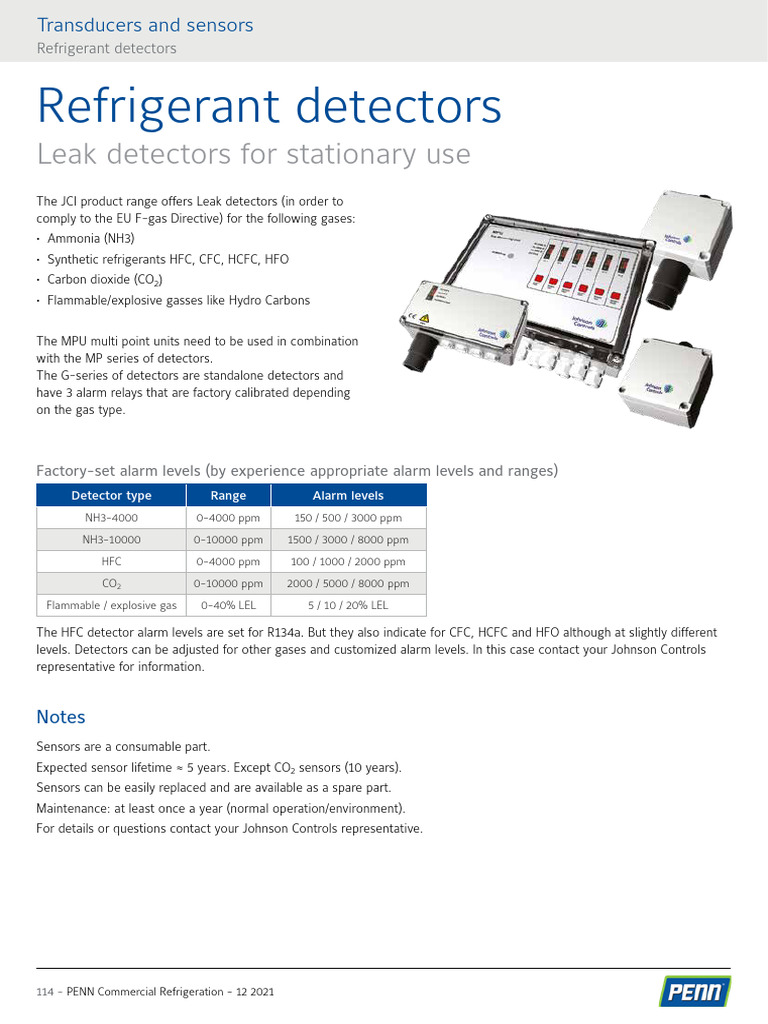 CP - Eu - Refrigerant Detectors - 12 2021 | PDF | Sensor ...