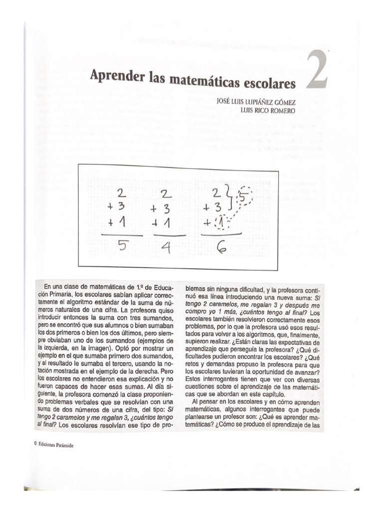 Aprender las matemáticas escolares | PDF