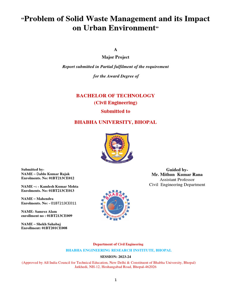 Solid Waste Management in Urban Areas | PDF | Waste Management ...