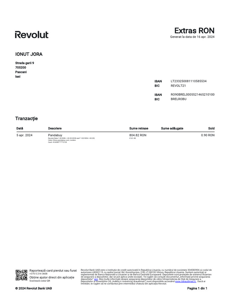 Transaction-Statement Ro-Ro 430be8 | PDF