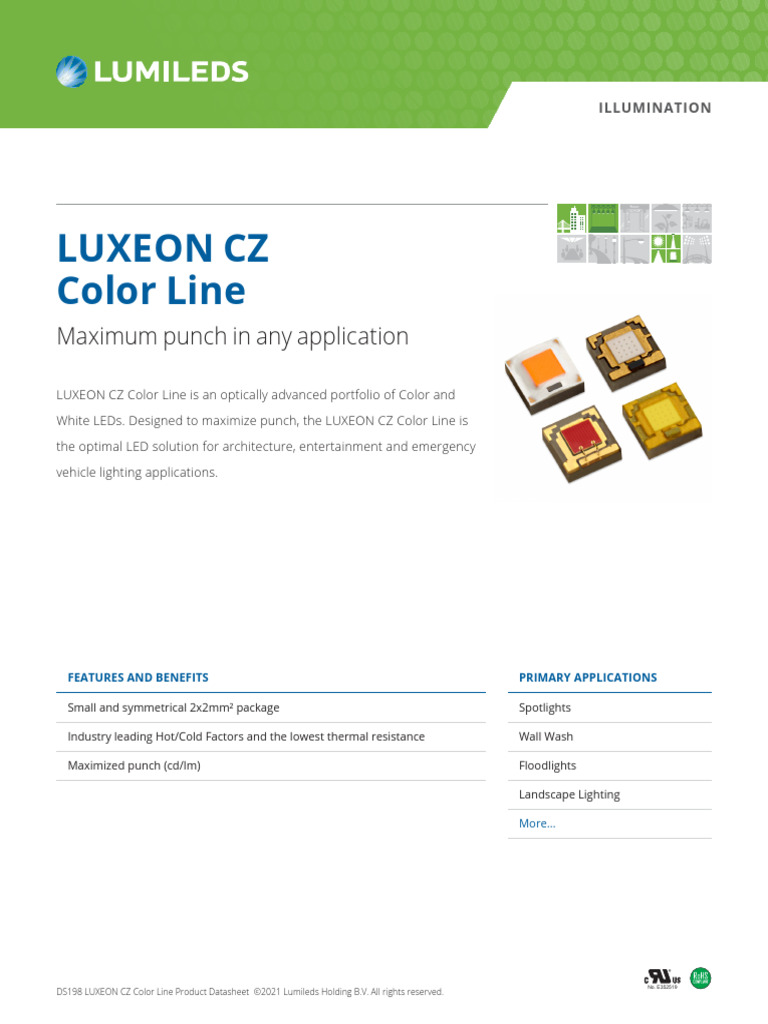 LUXEON CZ Color Line Datasheet | PDF | Color | Electromagnetic Radiation
