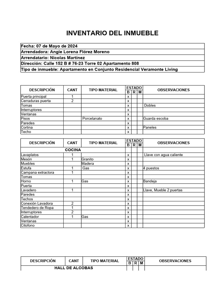 Inventario Inmueble | PDF | Inicio