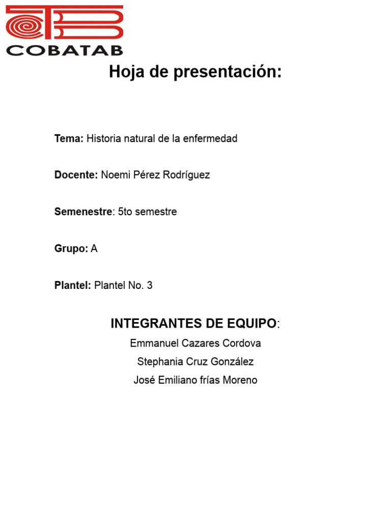 Hoja de Presentacion | PDF
