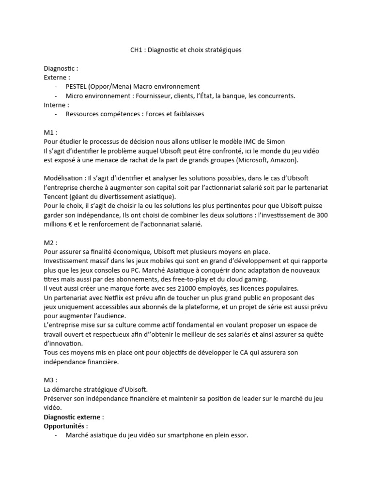Stratégies d'Ubisoft pour l'indépendance financière | PDF | Jeux vidéo ...