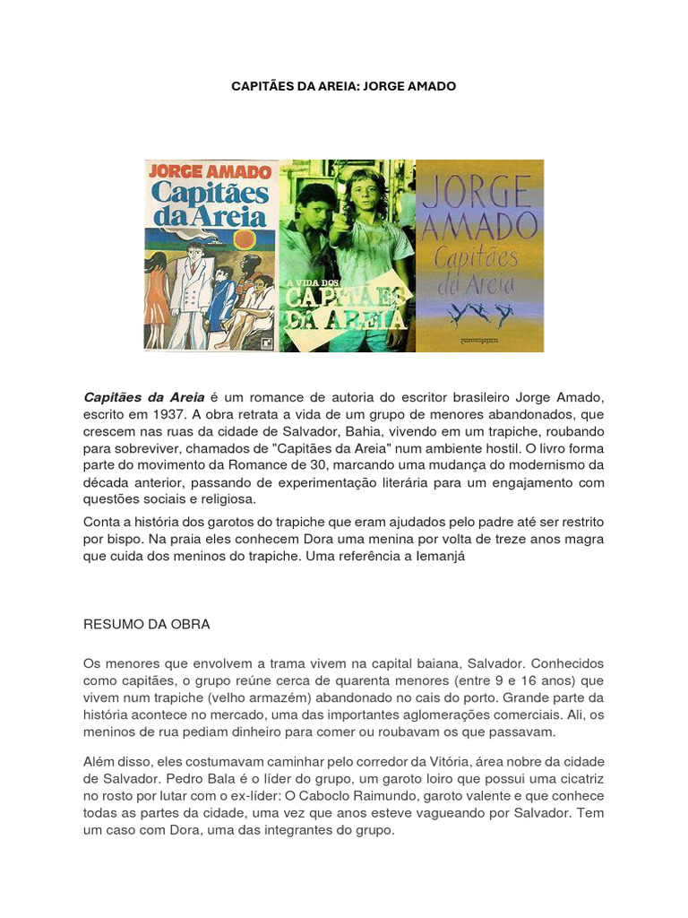 Análise de Capitães da Areia | PDF | Poesia | Clássicos