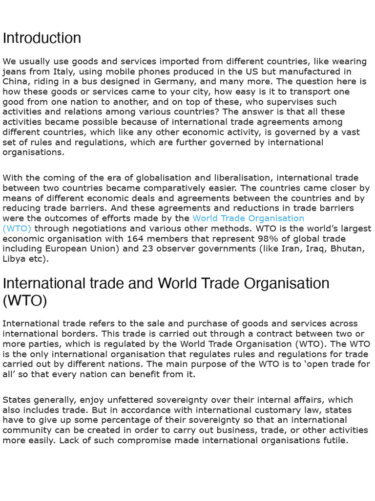 Io Notes | PDF | World Trade Organization | European Union