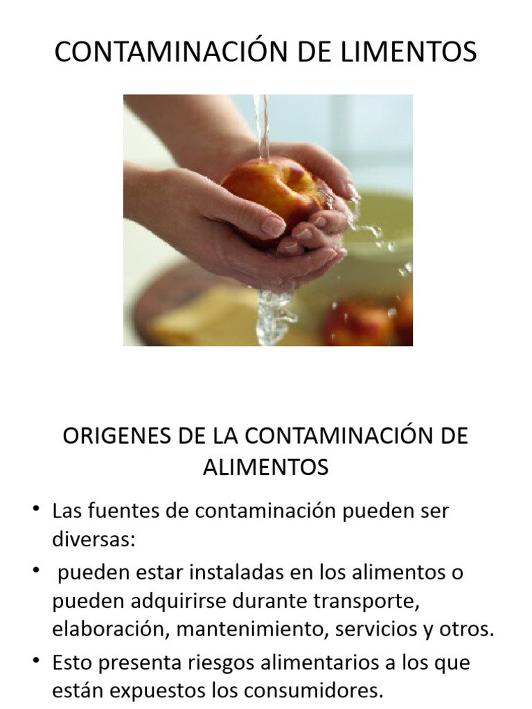 Tipos y Orígenes de Contaminación Alimentaria | PDF | Alimentos | Agua