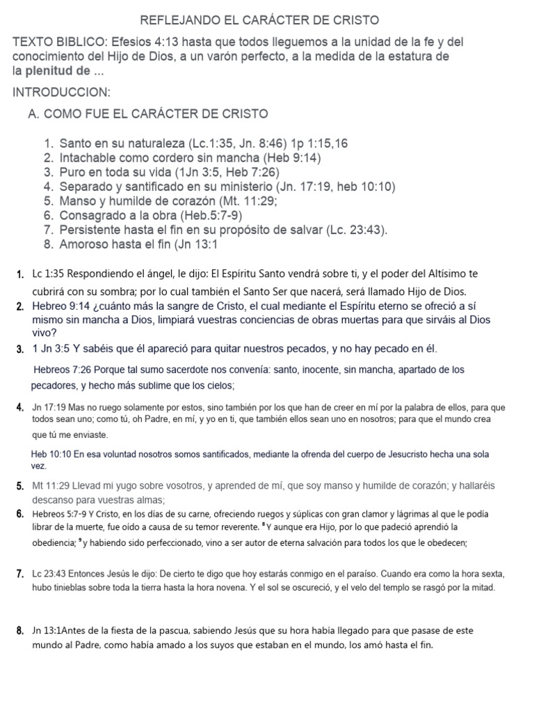Reflejando El Carácter de Cristo | PDF | Cristo (título) | Pecado