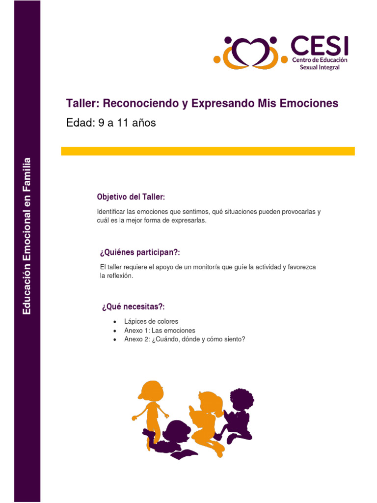 Taller de Educación Emocional Infantil | PDF | Las emociones | Sicología