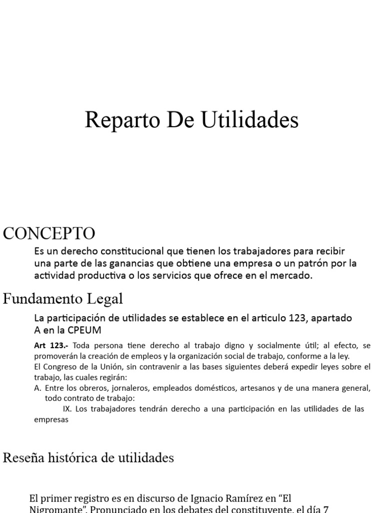 Reparto De Utilidades | Descargar gratis PDF | Salario | Economias